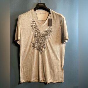 NWT John Varvatos Gray Eagle T. Large. Made in India. 60% Cotton 49% Polyester.